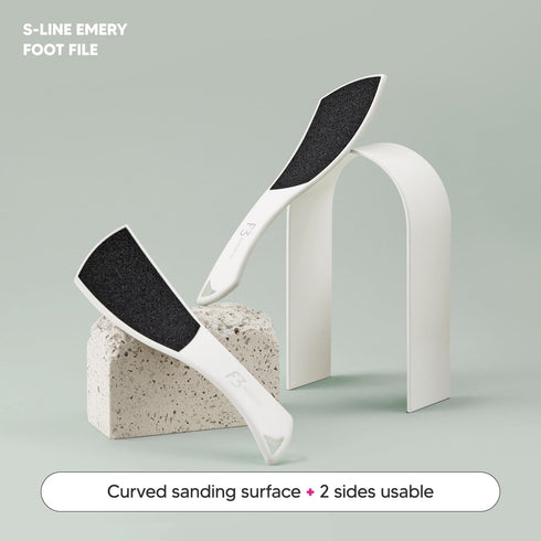 S-Line Emery Foot File, Double-Sided Pedicure Tool for Cracked Heels, Ergonomic Design