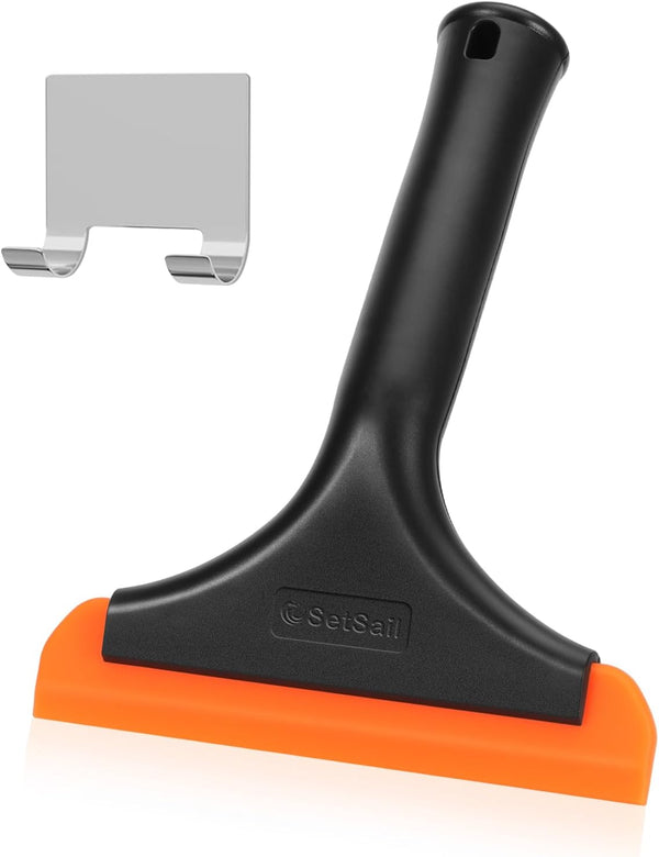 SetSail Shower Squeegee: Small Silicone Squeegee for Glass Doors, Windows, Bathroom & Car
