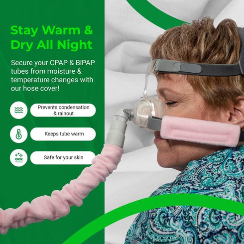 Designs by DaVal CPAP Hose Covers - Soft Fleece Tube Cover, 9 ft. Long, No Zipper, Ties, Insulated for 6 ft. & 8 ft.