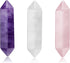 CrystalTears Healing Crystal Stones Set - Hexagonal Natural Amethyst, Rose Quartz, Clear Quartz Reiki Healing Crystals