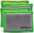 Reusable Sponges for Dishes, 4 Pack Odor Resistant Non-Scratch Microfiber Mesh and Terry Cloth Dishwashing Sponges for