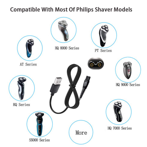 INVODA Shaver Charger for Norelco HQ8505, USB Power Cord 5V Replacement Charging Cable