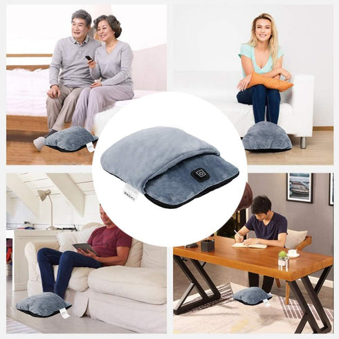 lomitech 3 Settings Electric Foot Warmer with Heat & Vibration Massage Function, Feet Warmer for Cold Feet Fast Heating