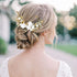 Unicra Gold Flower Bride Wedding Hair Vine - Pearl Bridal Hair Piece Leaf Hair Accessories Rhinestone Headband