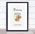 The Card Zoo New Baby Birth Details Christening Nursery Bear Initial T Keepsake Gift Print
