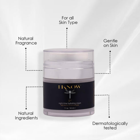 IKNOW R4 Night-Time Hydrating Cream, Hyaluronic Acid Restorative Night Cream, 1.7oz, for Renewing Night-Time Routine