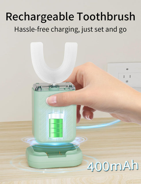 IPX7 U-Shaped Electric Toothbrush for Adults, Whitening Electric Toothbrush with Waterproof, ultrasonic Toothbrush