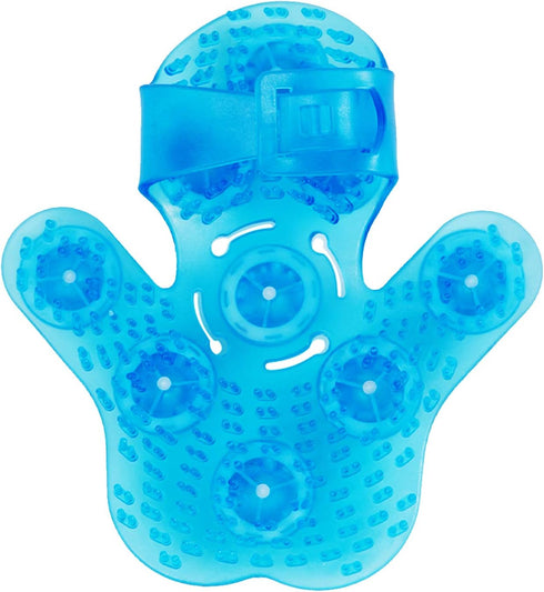 Glove Massager Palm Shaped Hand Massage Manual with 9 360-Degree Roller Balls, Blue