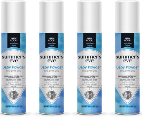 Summer's Eve Feminine Deodorant Spray Baby Powder 2 oz (Pack of 4)