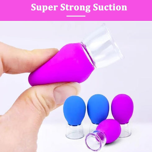 LQMBABY Set Face-8 Vacuum Cupping for Pcs Rubber Vacuum Face Suction Cup Facial Cupping Tools Kit for Skin Back Neck