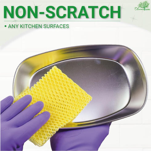 Olivia Tree 5PCS Innovative Dish Washing Net Cloths, Quick Dry Scourer, Perfect Scrubber for Dishes 11" x 11"
