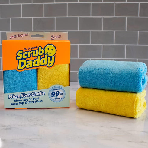 Pack Scrab Daddy Microfibre Cloth - Blue and Yellow Twin