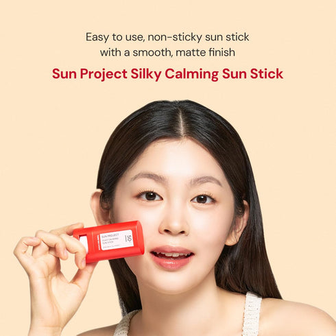 THANKYOU FARMER Sun Project Silky Calming Sun Stick SPF50+ PA++++ - Water-Resistant Korean Sunscreen Stick for Face,