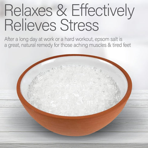Kanjo Natural Epsom Salt - 100% Pure Magnesium Sulfate USP Bath Salt - 16oz Bag - Unscented - Soak for Muscle, Foot &