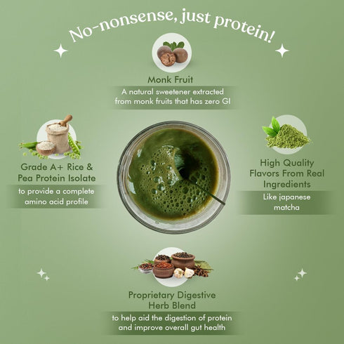 cosmix No Nonsense Plant Protein - Organic Brown Rice & Pea Isolate, 24G Protein/Serving, Gluten & Lactose Free,
