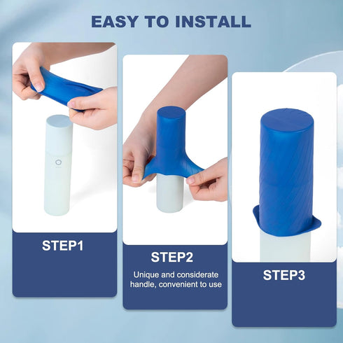 Leak Locks Silicone Travel Covers, Elastic Sleeves for Leak Proofing Travel Size Container for Shampoo & Skincare