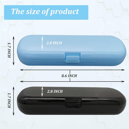2 Pcs Electric Toothbrush Travel Case, Portable Holder for Electric Toothbrush Set (Blue and Black)