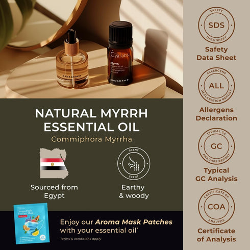 Set Set 2x0.34 oz Cinnamon Cassia & Myrrh Essential Oil - Aromatherapy Grade Essential Oils - fl - Gya Labs