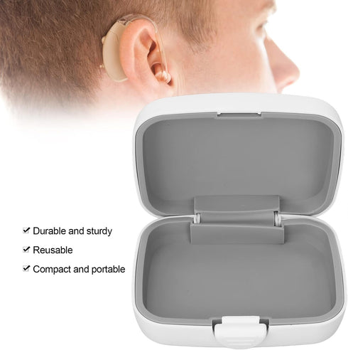 Waterproof Hearing Aid Case, Portable Hard Storage Box Organizer for Sound Amplifier, Drop Resistant
