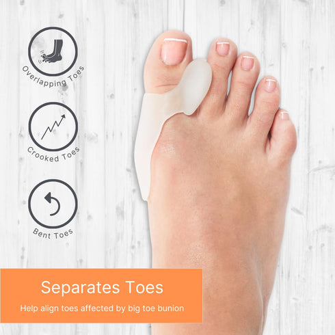 Gel Big Toe Bunion Guards & Toe Spreaders by NatraCure (2 Pieces) - Pain Relief for Crooked Toes