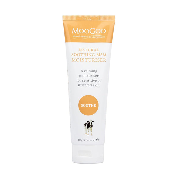MooGoo - Soothing MSM Moisturizer, Natural Lightweight Lotion for Sensitive, Irritated, Red, Itchy Skin (120g)