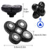 Shaver Blade Heads, 5 Heads Electric Razor Replacement Blade for Head and Face, Easy Install (Black)