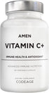 Amen Vitamin C+ Supplement with Zinc | 120 Capsules | Bioflavonoids, Quercetin, Rose HIPS, Elderberry – Vegan, Non-GMO