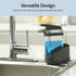 Casabella Sink Sider Solo Kitchen Soap Pump and Sponge Caddy - Black/Chrome 2-in-1 Design