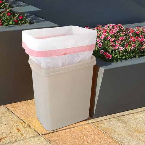 Hespama 2.6 120 Counts, Gallon Small Trash Bags Drawstring, White Bathroom Garbage Can Liners