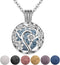 INFUSEU Sakura Tree Aromatherapy Necklace, Essential Oils Diffuser Locket Pendant with 7 PCS Lava Rock Stones