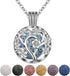 INFUSEU Sakura Tree Aromatherapy Necklace, Essential Oils Diffuser Locket Pendant with 7 PCS Lava Rock Stones