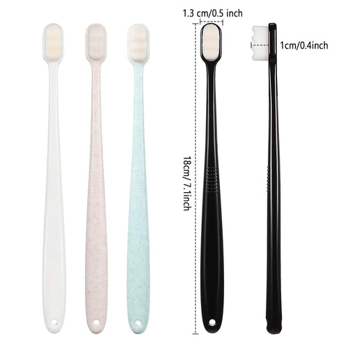 4 Pieces Extra Soft Toothbrushes for Sensitive Gums, 20000 Micro Nano Bristle, Protect Fragile Gums, Black, White,