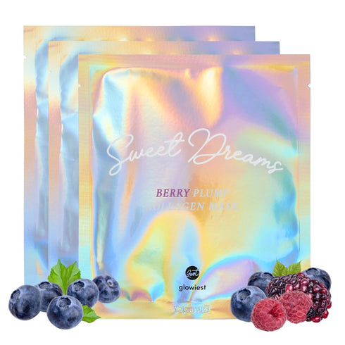 Sweet Dreams Berry Plump Collagen Mask Set | 3 Lifting & Hydrating Face Collagen Jelly Masks, 79% Collagen, Korean