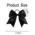 Sequin Black Cheer Bows, Caenagrion 12 PCS 7" Large Handmade Ponytail Holder for Cheerleaders