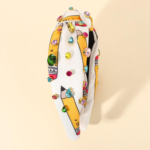 Teacher Accessories for Women, Headbands, Pencil Headbands, Hair Claw Clips, Earrings, Heishi Bracelets for Back to