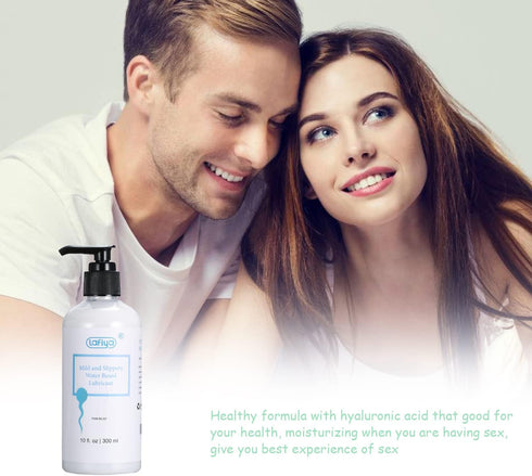LAFIYA 10 oz Water Based Lubricant, Vitamin E Creamy White Lube for Vaginal and Anal Sex, Long Lasting Non Sticky