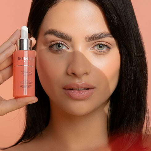 Infinitek Paris Vitamin C Face Serum, Hydrating Brightening Antioxidant Skincare with Hyaluronic Acid