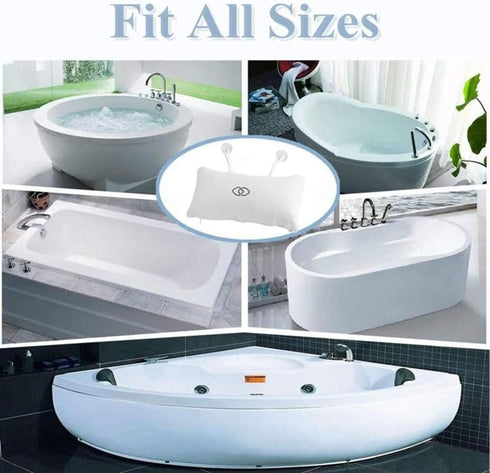 Non-Slip Bathtub Pillow | Spa Pillow Bath Cushion with Suction Cups for Head Neck Support in Spa or Bath