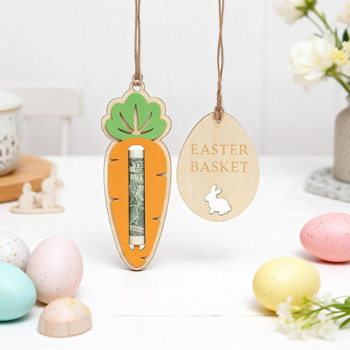 Hubaltuye 6 Pack Easter Money Holder, Easter Bunny Money Holder With Carrot And Egg Design, Holiday Basket Stuffers