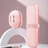 2 x Portable Cosmetic Bag with Adhesive Tape, Silicone Makeup Brush Holder & Sponge Holder, Light Pink