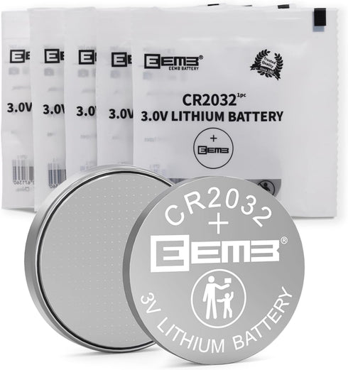 EEMB 5PACK CR2032 Battery, High Performance 3V Button Coin Cell Batteries for Watches and Small Devices