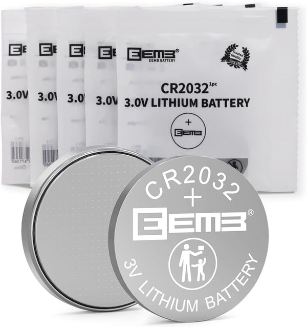 EEMB 5PACK CR2032 Battery, High Performance 3V Button Coin Cell Batteries for Watches and Small Devices
