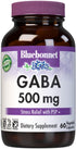 Bluebonnet Nutrition GABA 500mg - 60 Count, for Stress Relief, Kosher, Vegan, Gluten-Free, Non-GMO