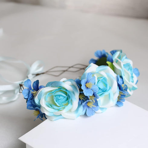Vivivalue Floral Crown Flower Garland Headband, Floral Headpiece Halo for Wedding Party Photos