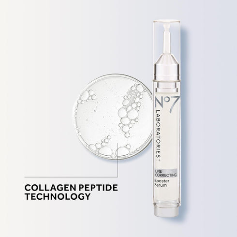 No7 Laboratories Line Correcting Booster Serum - Potent Collagen Peptide Serum for Fine Lines and Wrinkles (15 ml)
