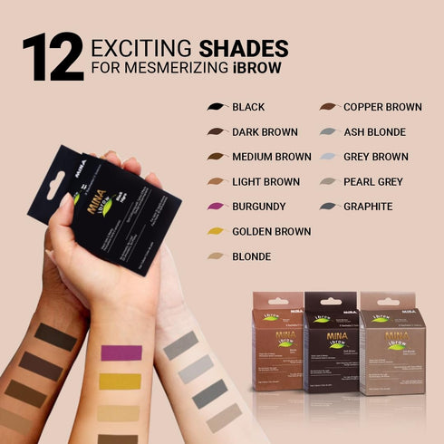 MinaiBrow Instant Hair Dye Kit Light Brown - Natural Spot Coloring Tinting Powder with Brush, 100% Grey Coverage