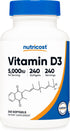 Nutricost Vitamin D3 5,000 IU - 240 Softgels - Non-GMO and Gluten-Free