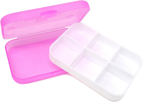 Honbay 4PCS 6 Compartments Waterproof Plastic Pill Organizer Box Case for Daily or Travel Use