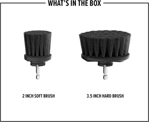 Dirt Devil 2-Piece Hard Bristle Scrubber Set, 2" & 3.5" Brushes for Heavy Duty Cleaning on Brick, Grout, Cast Iron