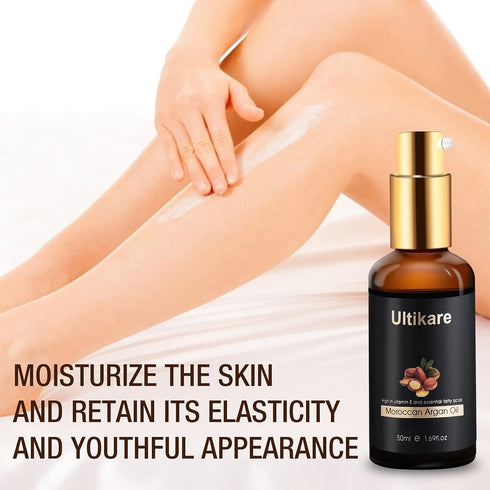 Ultikare Hair Oil, Argan Oil for Curly, Dry and Damaged Hair, Natural Skin Care Repair Serum, 1.69fl.oz